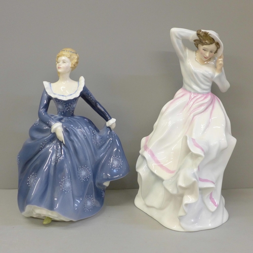 603 - Two Royal Doulton figures, Veronica HN3205 and Fragrance HN2334