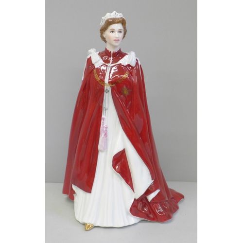 607 - A Royal Worcester figure of HM Queen Elizabeth II, 80th Birthday