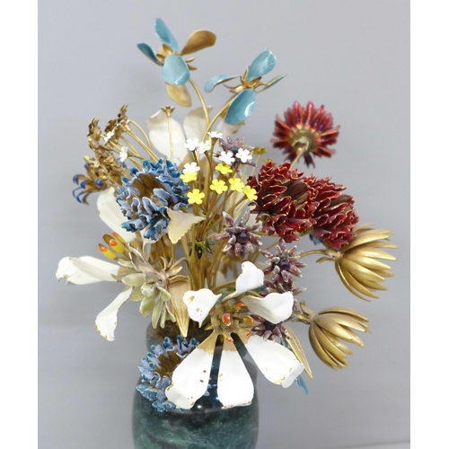614 - A Franklin Mint flower bouquet vase, designed by Igor Carl Faberge