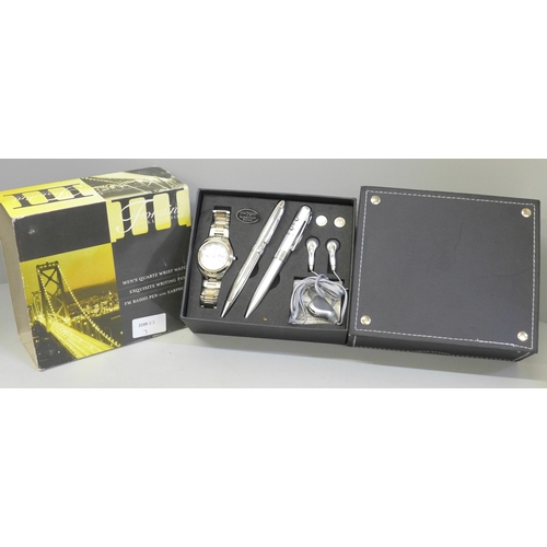 618 - A Frondini Collection wristwatch and pen set, boxed