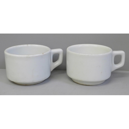 628 - Two WWII German mess hall coffee cups