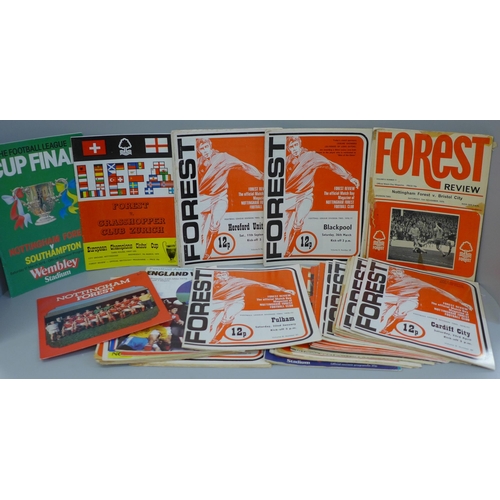 652 - Mid 1970s Nottingham Forest FC programmes, some European ties and League Cup Final and their 7