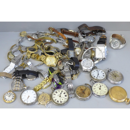 676 - A collection of wristwatches and pocket watches