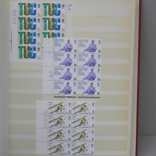 687 - Stamps; stock book of GB controls and cylinder blocks, Queen Victoria onwards