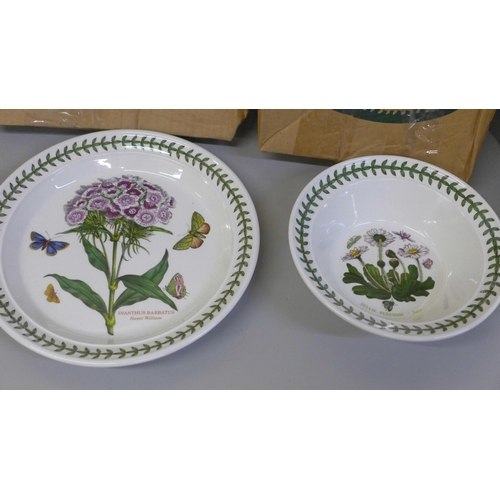 688 - A collection of Portmeirion Botanic Garden; four bowls, four side plates and four larger plates, box... 