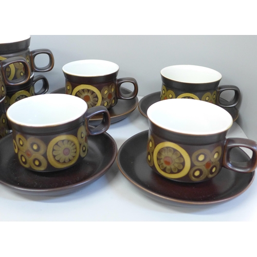 697 - Twenty Denby Arabesque cups and saucers **PLEASE NOTE THIS LOT IS NOT ELIGIBLE FOR POSTING AND PACKI... 