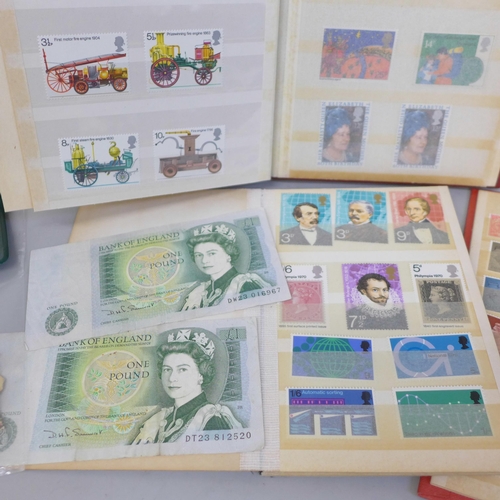 707 - A collection of stamps, GM Mint stamps, 1950s onwards, used on envelopes, some loose and in albums