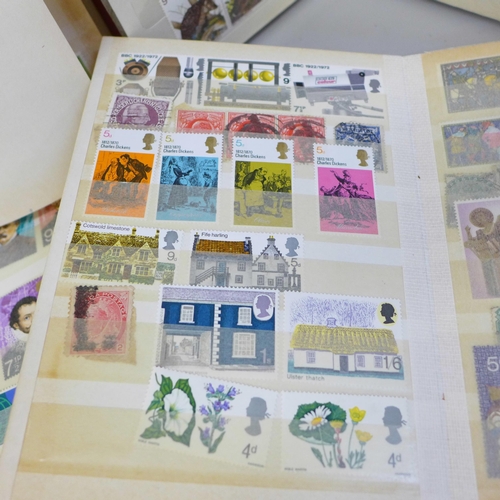 707 - A collection of stamps, GM Mint stamps, 1950s onwards, used on envelopes, some loose and in albums