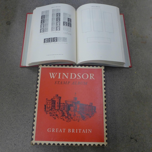 735 - A Stanley Gibbons Windsor stamp album; Great Britain, part filled