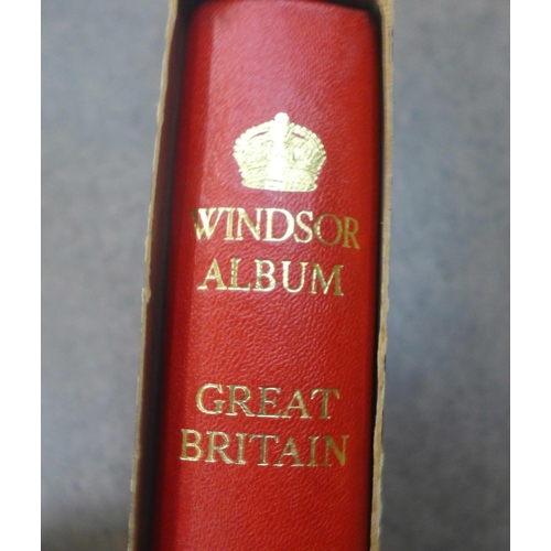 735 - A Stanley Gibbons Windsor stamp album; Great Britain, part filled