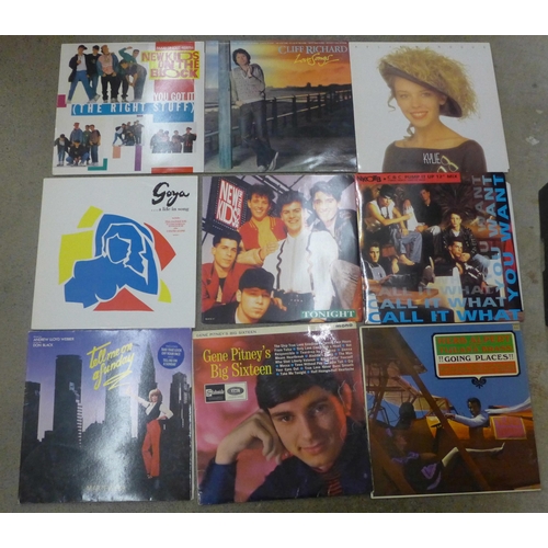 737 - A box of LP records, mainly 1980s including Kylie Minogue, Neil Sedaka, The Shadows (44)