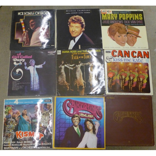 737 - A box of LP records, mainly 1980s including Kylie Minogue, Neil Sedaka, The Shadows (44)