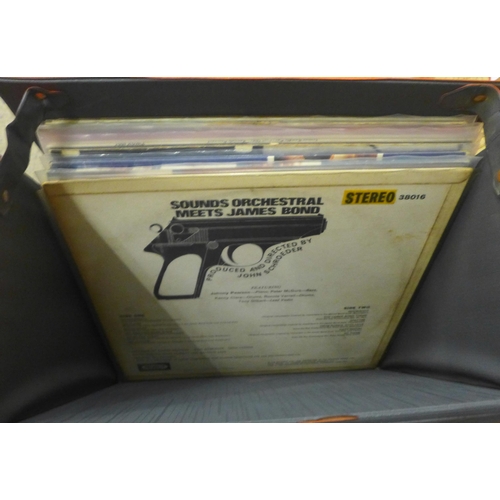 740 - James Bond LPs records including Thunderball, Diamonds Are Forever, Octopusy, etc. and twenty James ... 