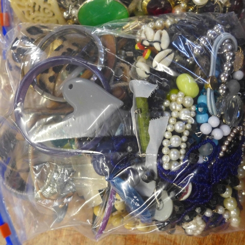 754 - Two bags of costume jewellery