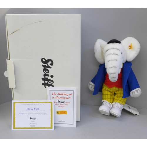 762 - A Steiff Edward Trunk, Rupert Bear's friend, limited edition, boxed