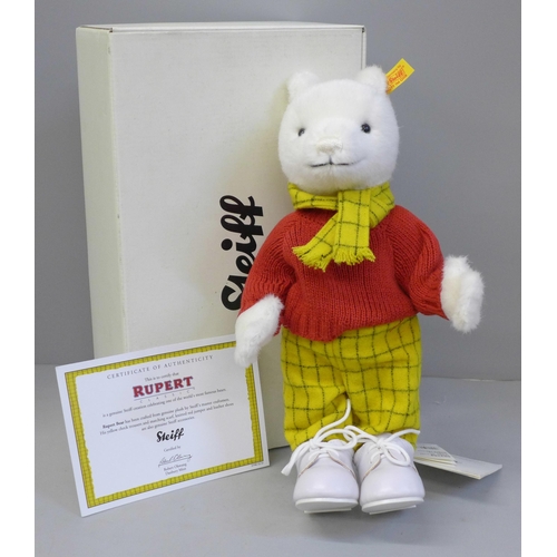 763 - A Steiff Rupert Bear, limited edition, boxed