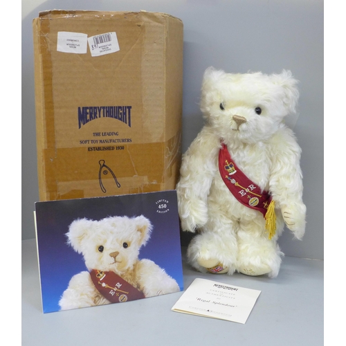 764 - A Merrythought Teddy bear, Regal Splendour, limited edition, 1953-2003 with growler, boxed