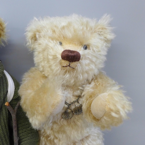 767 - A Deans silver members bear and a Ronnie Rambler bear