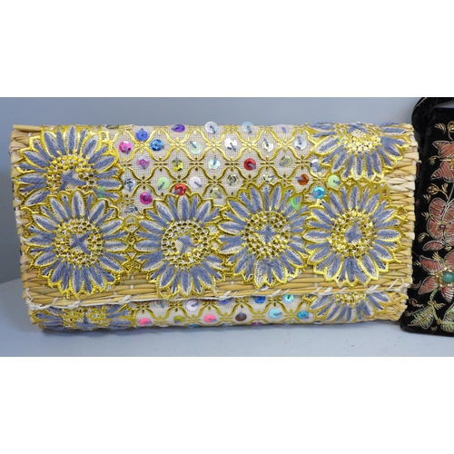 771 - Four clutch bags, vintage and modern