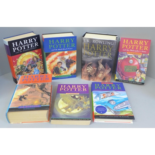 775 - A complete set of Harry Potter novels, three first editions