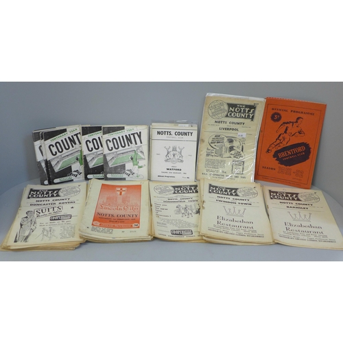 779 - Approximately 70 Notts County FC programmes (1952-63) including Centenary souvenir brochure vs Engla... 