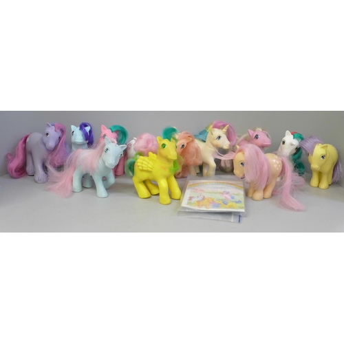 785 - Twelve original 1980s My Little Pony toys, leaflet and ribbon