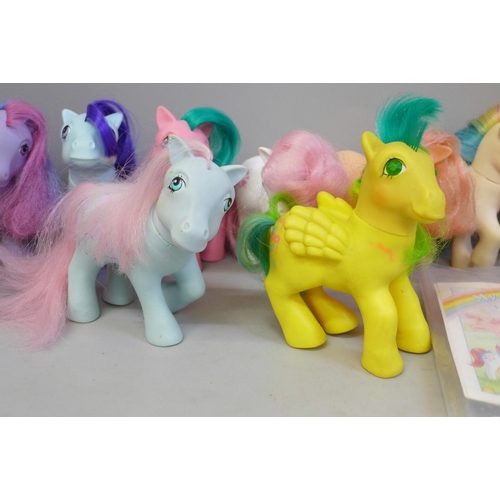 785 - Twelve original 1980s My Little Pony toys, leaflet and ribbon