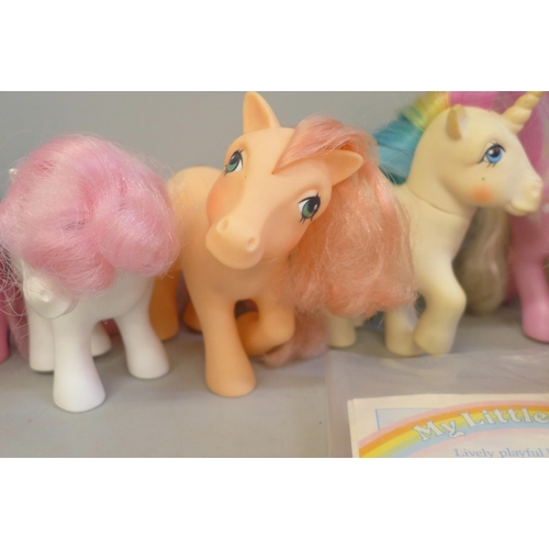 785 - Twelve original 1980s My Little Pony toys, leaflet and ribbon