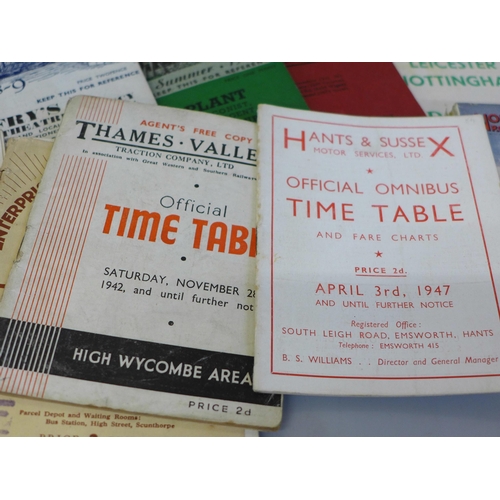 789 - Coach and Bus Operator timetables, 1942-50