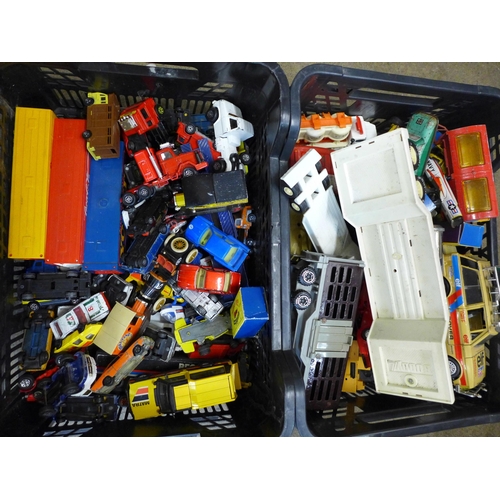 791 - Two boxes of die-cast model vehicles, mainly Matchbox