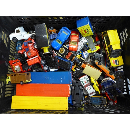 791 - Two boxes of die-cast model vehicles, mainly Matchbox