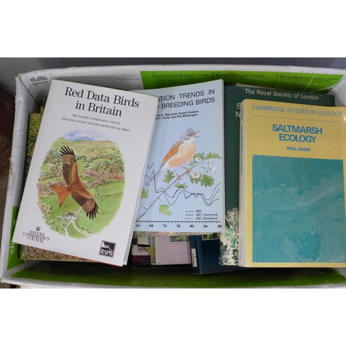 792 - Two boxes of books on flora, ecology and wildlife **PLEASE NOTE THIS LOT IS NOT ELIGIBLE FOR POSTING... 