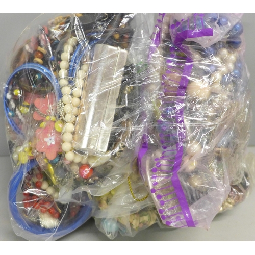 798 - Three bags of fashion and costume jewellery