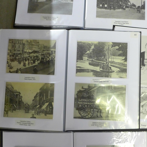 802 - A large collection in fifteen albums of over 400 original real photo postcards from early 1900s but ... 