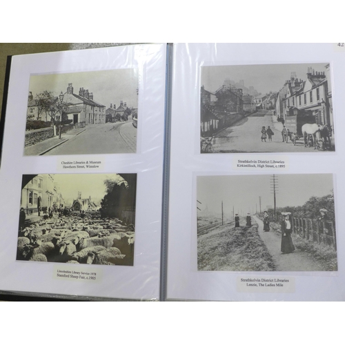 802 - A large collection in fifteen albums of over 400 original real photo postcards from early 1900s but ... 