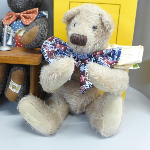 810 - A Nisbet Celebrity Collection Theodor B. Bear, no. 1222 with certificate, a boxed Dean's bear, Maste... 