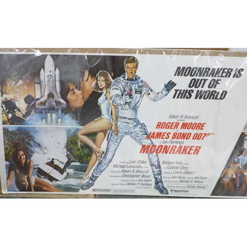 823 - A large James Bond Moonraker in house poster, 152cm x 51cm (5' x 20¼