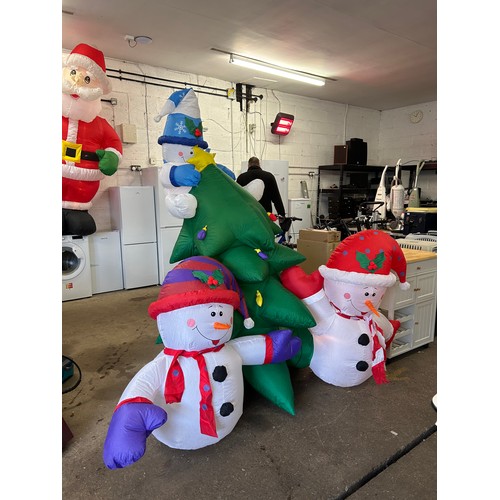 2267 - A Christmas blow up tree and snowman