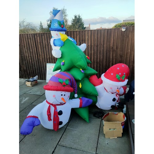 2267 - A Christmas blow up tree and snowman