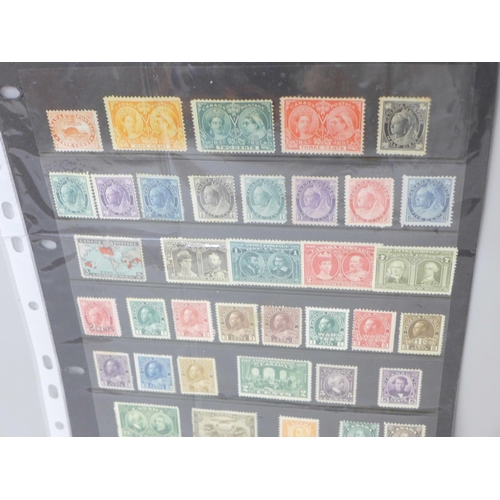 874 - Stamps; early mint Canada stamps on two stock sheets with a catalogue value of over £1,700