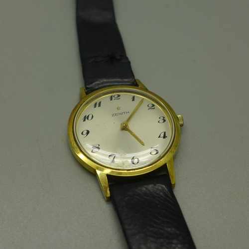 892 - A Zenith gold plated manual wind dress wristwatch, in original box