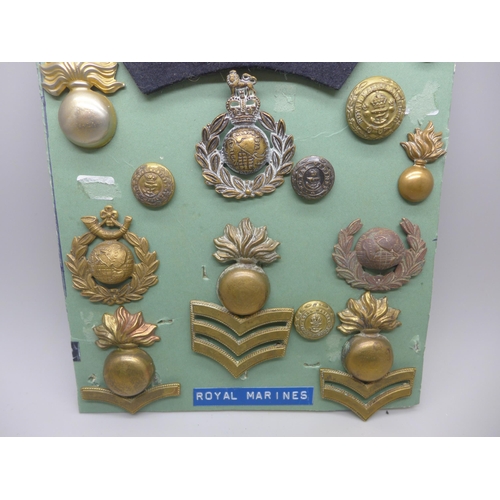 940 - A collection of Royal Marines badges