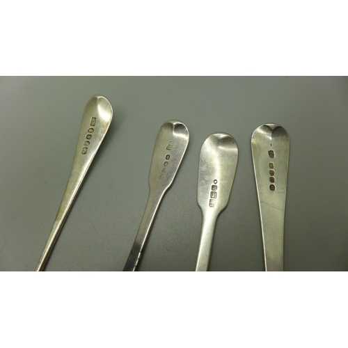 945 - Four silver spoons, 196g