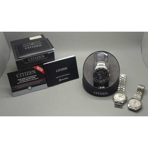 964 - Three Citizen wristwatches, one boxed