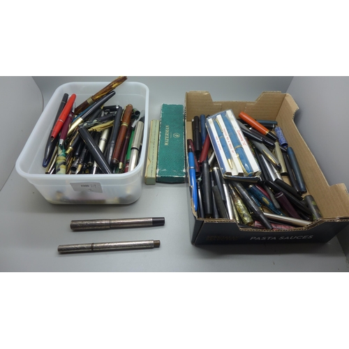 967 - Three boxes of fountain pens and parts