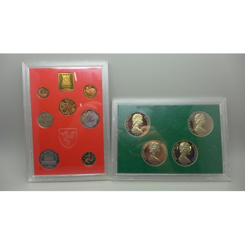 980 - Two Isle of Man commemorative coin sets, Pobjoy Mint 1980