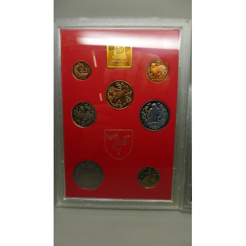 980 - Two Isle of Man commemorative coin sets, Pobjoy Mint 1980