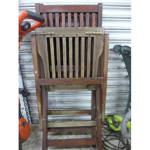 2309 - Two wooden garden chairs