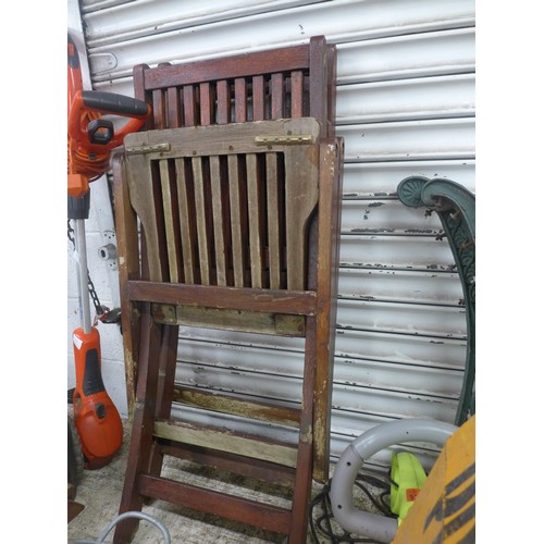 2309 - Two wooden garden chairs