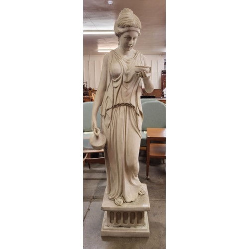 326 - A large composite faux marble figure of Greek Goddess Hebe